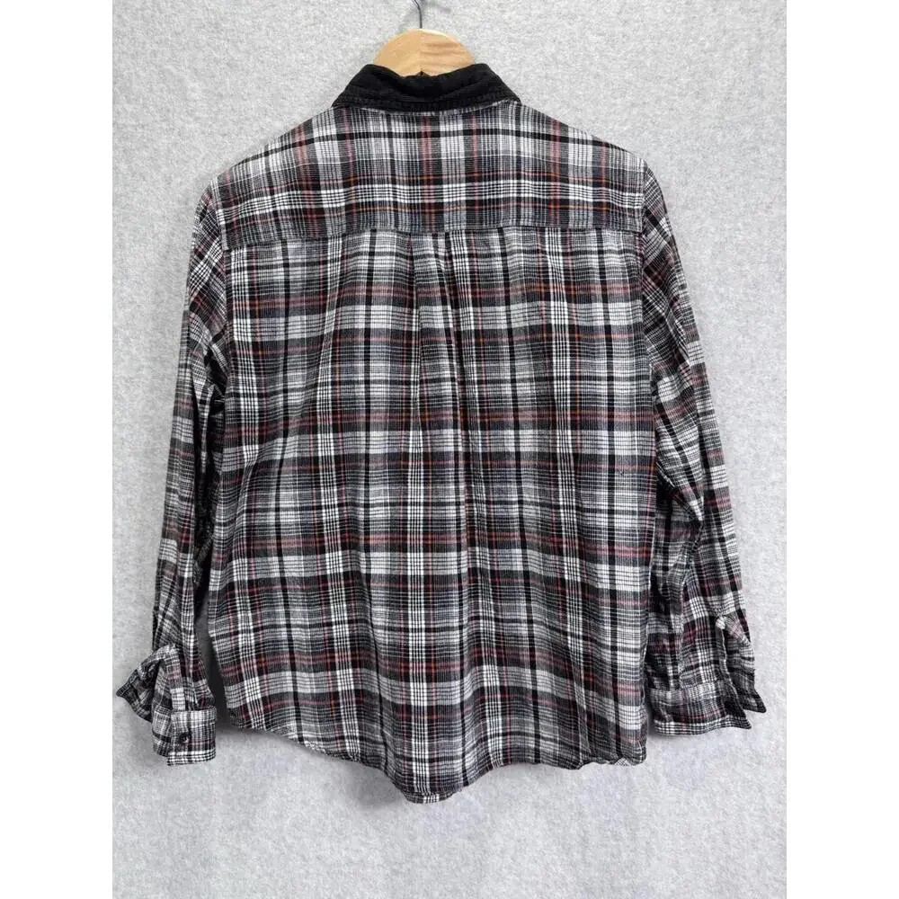 Vintage Victoria Jones Petite Large Halloween Plaid Button Top Holiday Artsy Fun